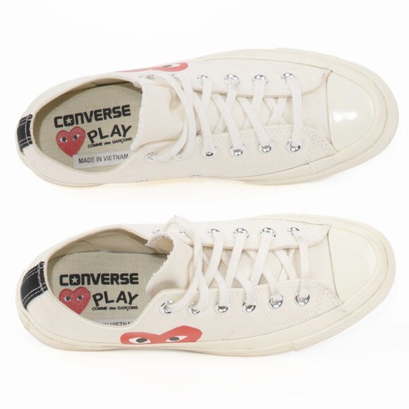 Converse x CDG Play Chuck Taylor Low White Red Heart M 6 W 8 - Picture 6 of 12